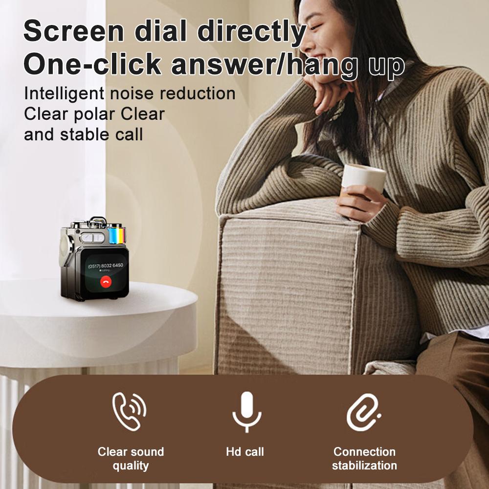 Metal Mechanical Bluetooth Speaker LED Display Screen RGB Desktop Subwoofer Wireless Loudspeaker Support Calendar Alarm Clock