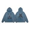 Unisex Oversized Hooded Sweatshirt With Washed Vintage Print Soft Cotton Blend Relaxed Fit Fall Casual Wear