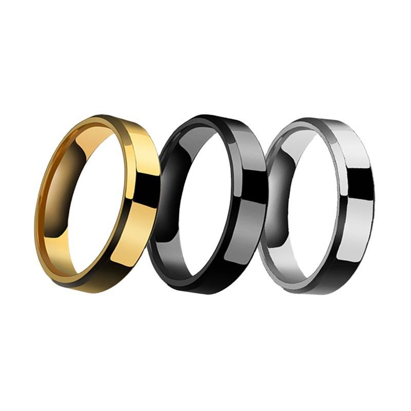Engrave Name Letters Stainless Steel Rings For Men Women Custom Love Heart Couple Birthday Date 6Mm Ring Jewelry