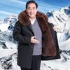 Men's Mid-Length Thickened Parka with Removable Fox Fur Liner and Fur Lining - Winter Coat