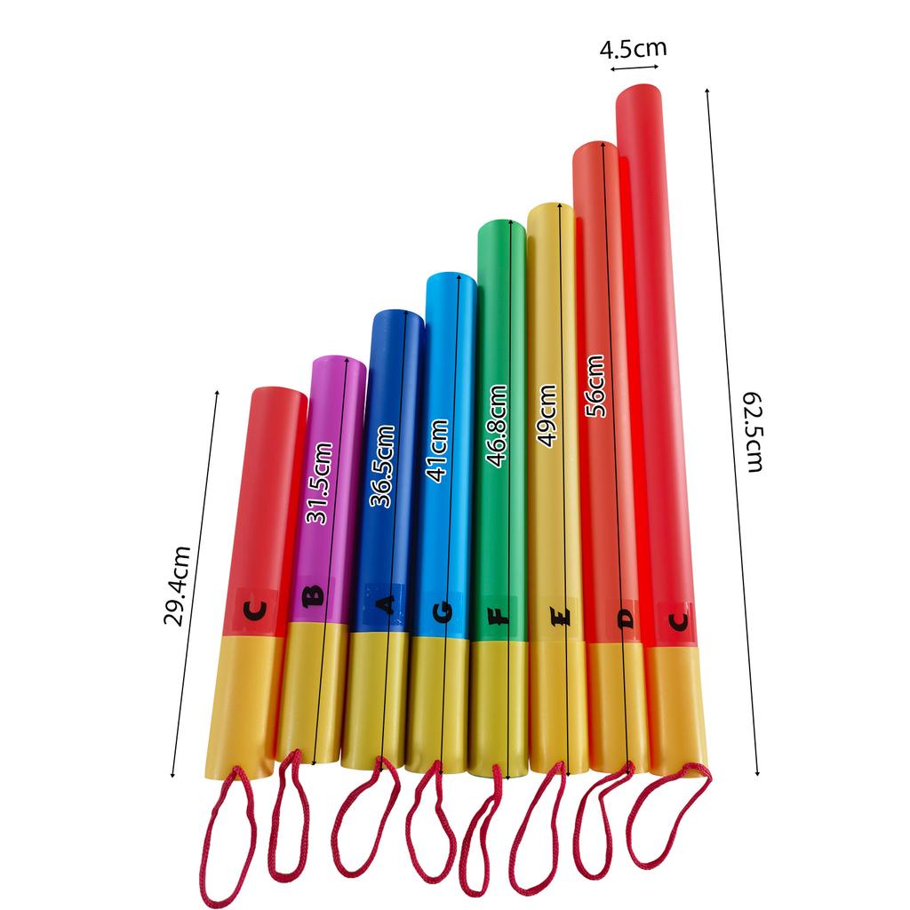 8Pcs Musical Sound Tube Colorful Set 8 Tones Sound Tube Percussion Instrument Birthday Gift Musical Sound Tube Kit