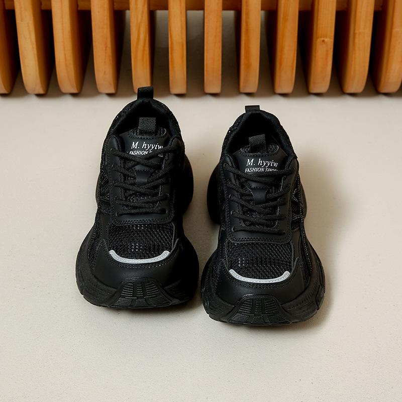 2025 new women's shoes platform heightening dad shoes women's versatile casual sports shoes women's shoes work shoes breathable mesh