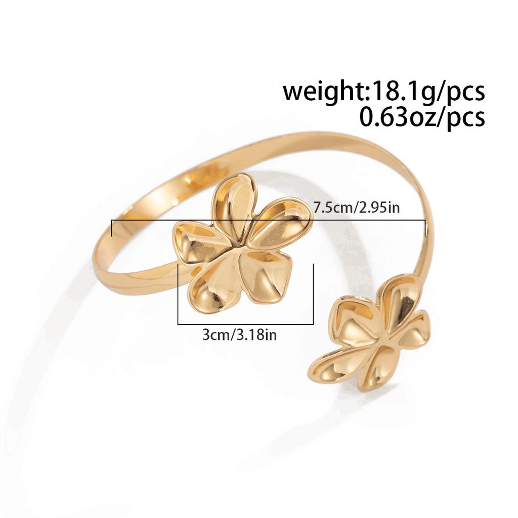2025 Trendy Starfish Open Cuff Bangles Adjustable Armband Silver Gold Color Punk Flower Conch Geometric Upper Arm Bracelet for Women Beach Jewelry