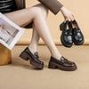 Thick-soled autumn new low-top temperament super soft retro British leather shoes