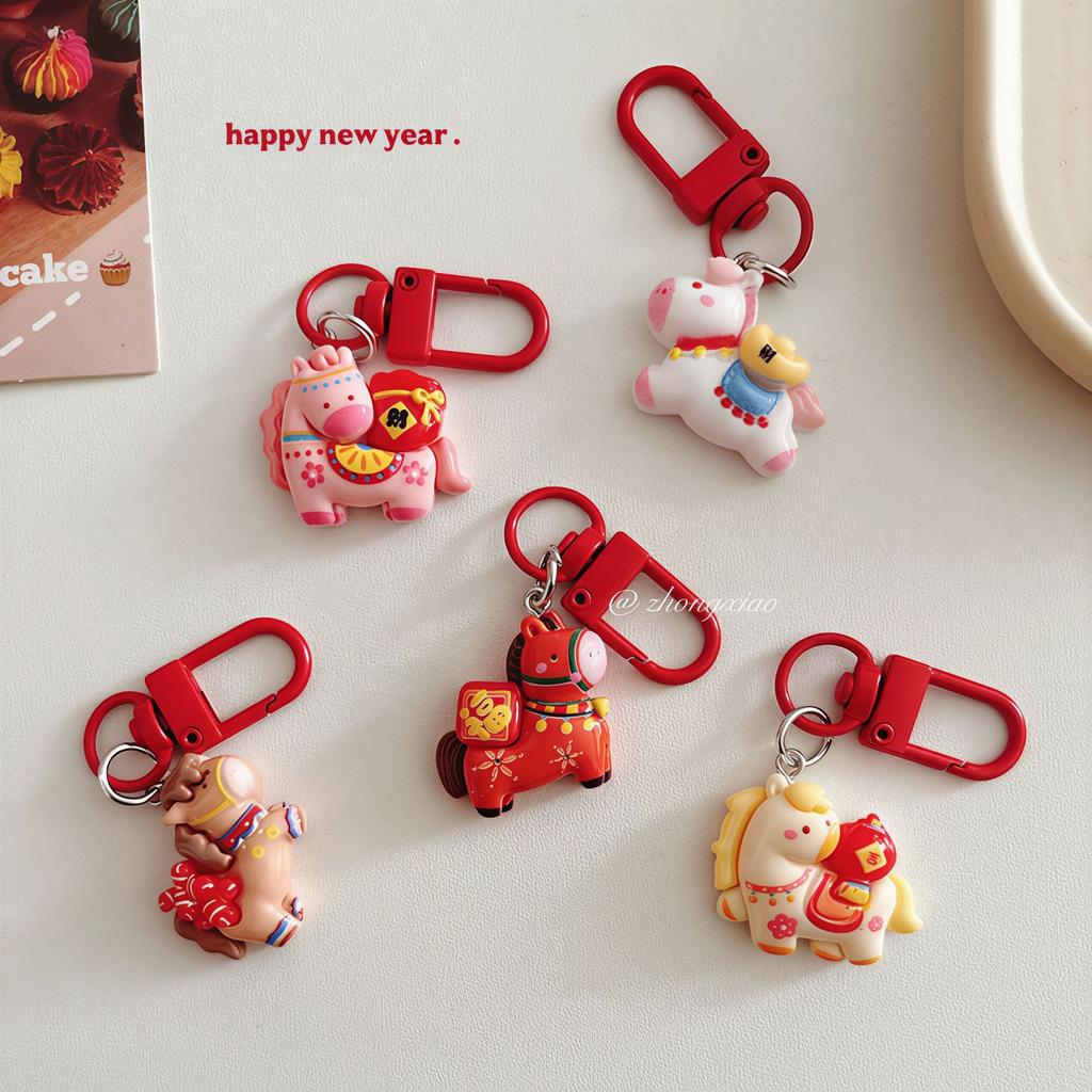 Cute Pony Cartoon Horse Keychain Pendant Creative Bag Pendant Student Backpack Accessories New Small Gift
