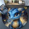Blue Dragon Round Area Rug,Carpet Rug for Living Room Bedroom Sofa Playroom Decor,Non-slip Floor Mat