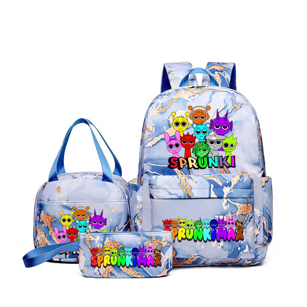 3D New Game Rhythm Box Sprunki School Bag Backpack Elementary and Secondary School Backpack Crossbody Bag Pencil Bag