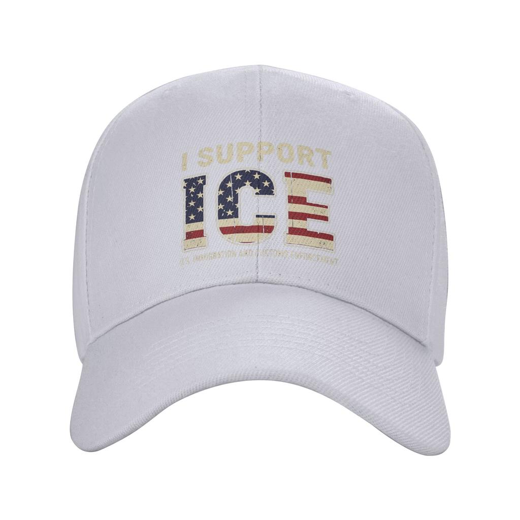I Support ICE Immigration and Customs EnforceUnisext Vintage Baseball Cap Streetwear Hip Hop Hats Summer Tennis Skate Baseball Caps