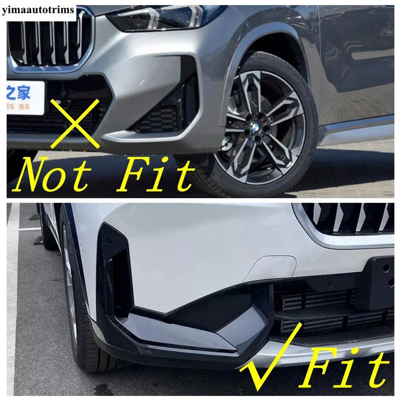 Car Front Rear Bumper Moulding Grills Corner Protectors Cover Trim Black Accessories Exterior Kit For BMW X1 U11  2024 2025