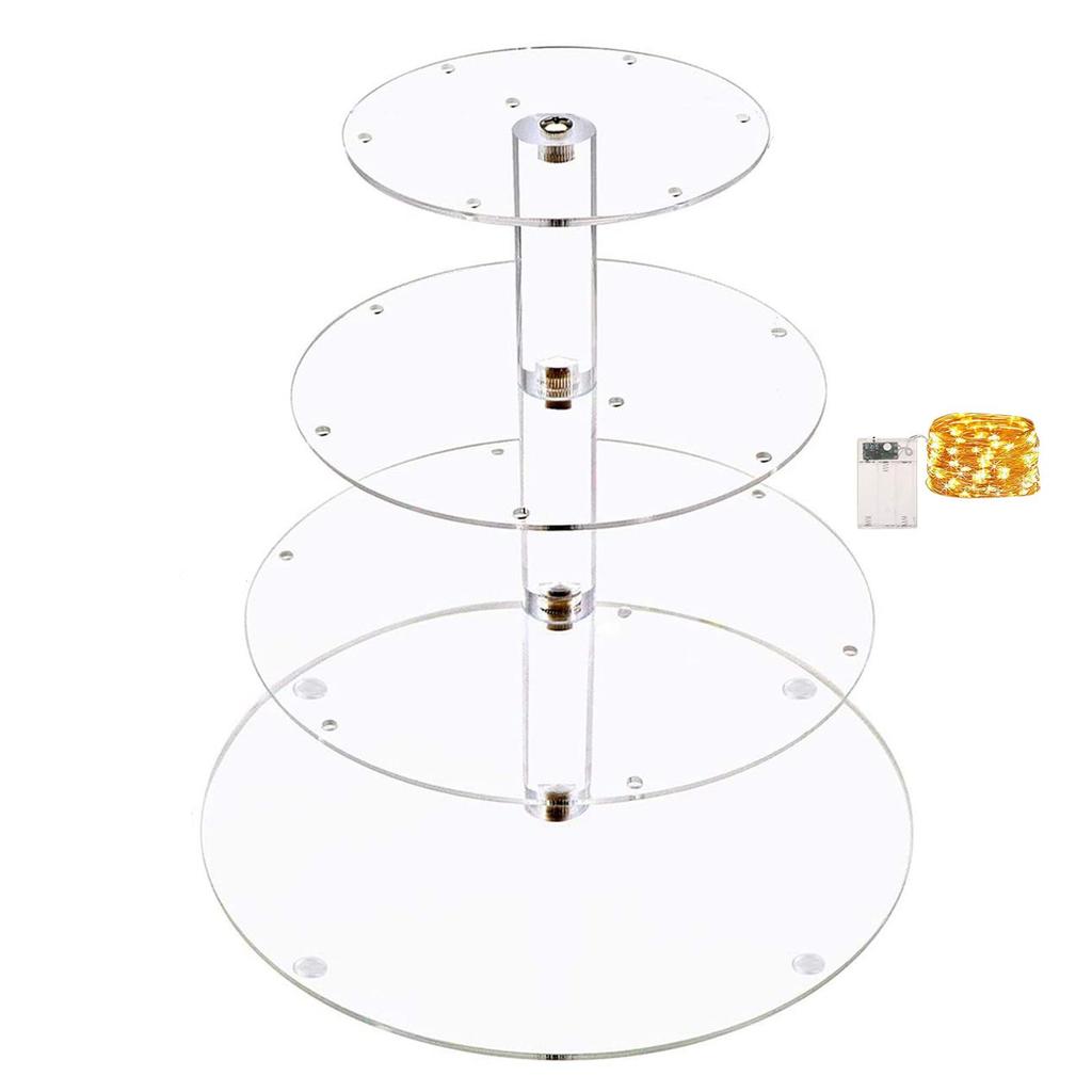 Buy 3/4Tier Acrylic Wedding Cake Stand Crystal Cup Cake Cupcake Shelf Plate Supplies Display