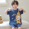 Boys Cartoon Pajama Set Short Sleeve Cotton Sleepwear Kids 8 Years Lightweight Home Outfit