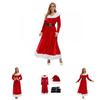 Christmas Party Vintage Velvet Long Dress Set With Hat And Belt For Women