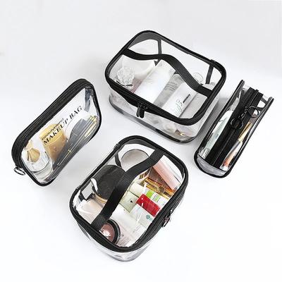 1 buc., transparent, de călătorie, machiaj, geantă de spălat toaletă, pungă cosmetică, geantă din PVC cu fermoar, pungă organizatoare pentru femei