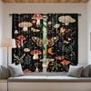 2Pcs Polyester Vintage Mushroom Moonlight Printing Window Curtains Birthday Party Decoration Backdrop Drapes for Living Room