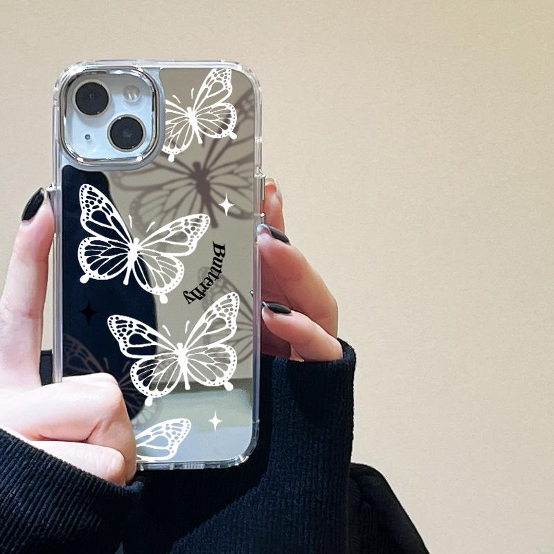 Fundas para teléfonos móviles para iPhone 11 13 XR 15 Pro Max 12 14 Pro Max Funda iPhone 16 XS Max Funda protectora con espejo Espejo Exquisito Dibujos animados Impermeable