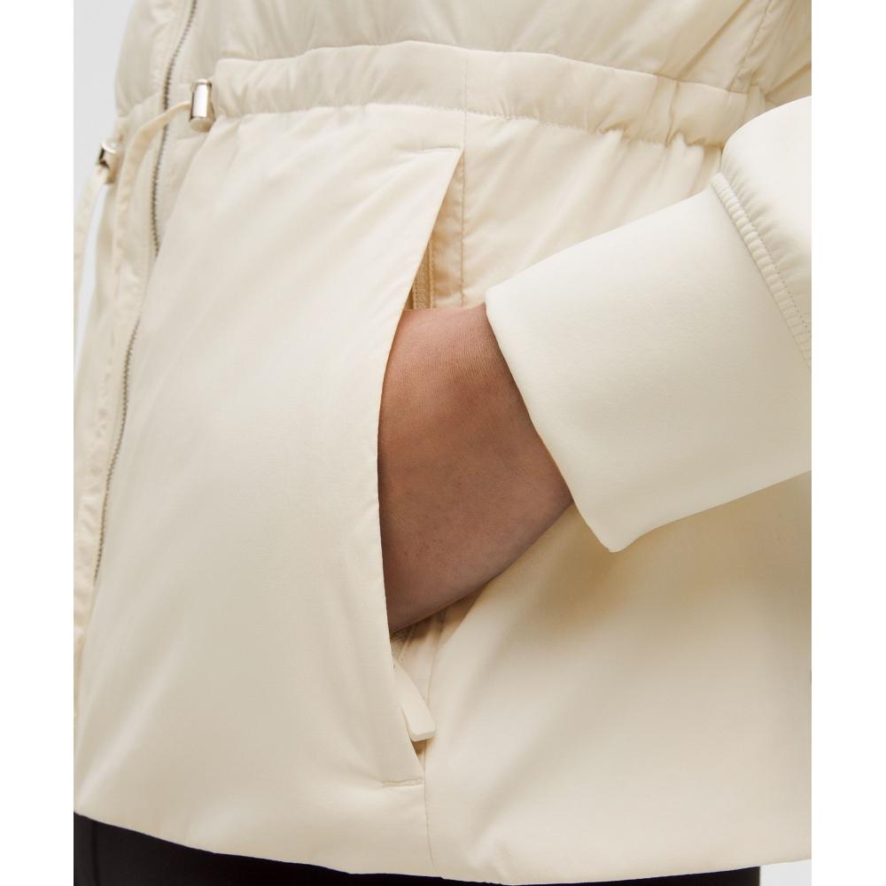 Lululemon Down Filled Cinch Waist Jacket Light Ivory