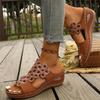 Pantofole fresche taglia grande tacco basso 22 estate nuove europee e americane fiori cavi pantofole fresche a fascia singola
