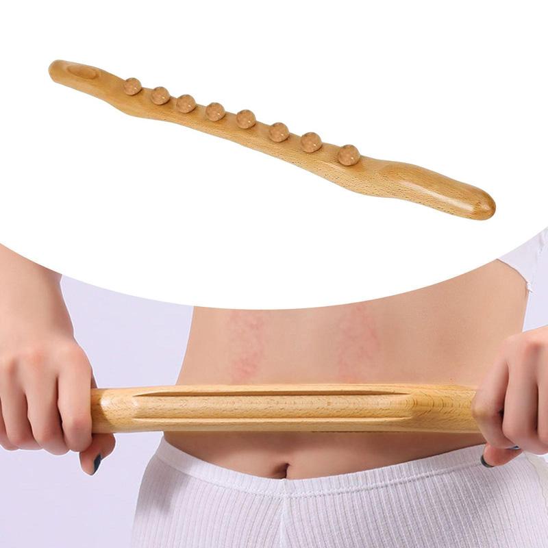 52 cm großer Guasha-Schabstab aus Holz, Massagegerät für Taille/Bauch/Beine/Hände/Rücken, Körperformungsmassagegerät