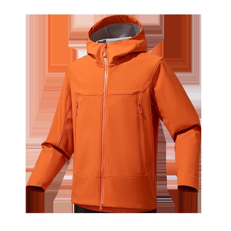 New Autumn and Winter Soft Shell Jacket Hooded Men and Women Outdoor Mountaineering Suit Windproof Water Splashing Sports Jacket Jacket