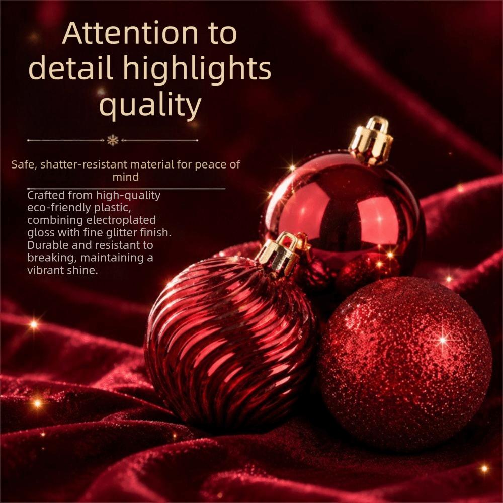 52pcs Gold Color Christmas Ball Ornaments Painted Christmas Ornament Set Christmas Celebration