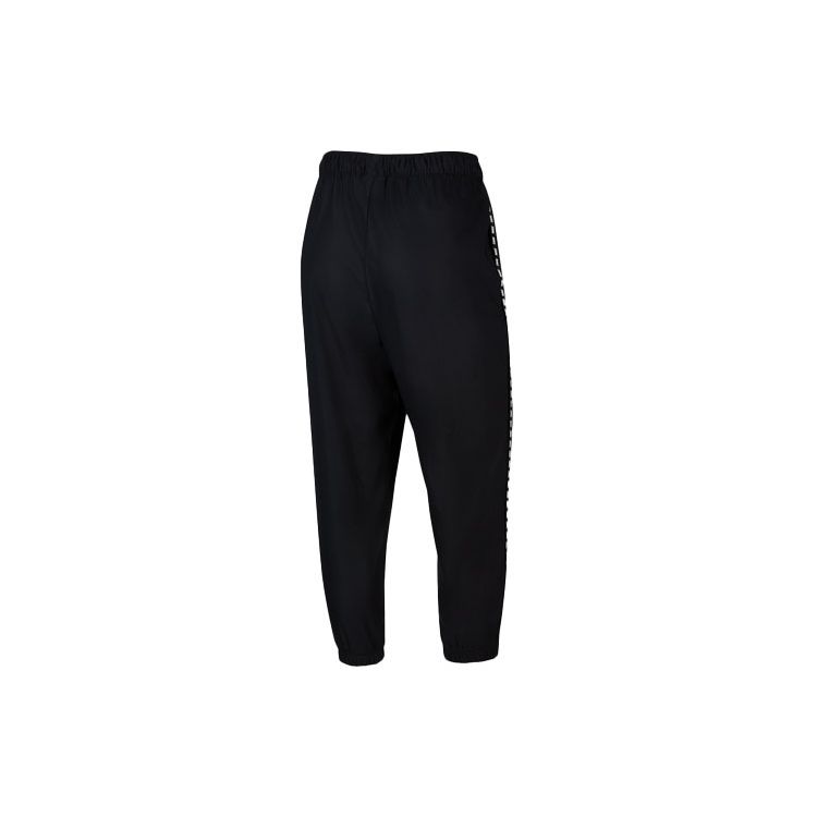 Nike Retro Sports Solid Color Side Stripe Lace-Up Casual Sweatpants Knitted Sports Pants Women Bottoms Black BQ6825-010