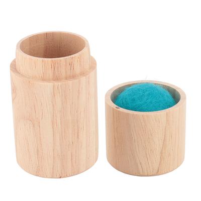 Custodia Porta Aghi da Cucito in Legno Storage Multifunzionale Portatile Artigianato Porta Aghi da Cucito Blu
