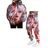 Japanese Anime 3d Print Hoodie 2pcs Set Men Women Sexy Samurai Tracksuit Casual Long Sleeve Clothes Hoodie Jogging Set