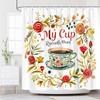Colorful Camper Van Travel Pattern Shower Curtain Machine Washable All Season Waterproof Privacy Protection Cartoon Designmodern