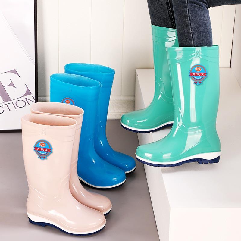 rain shoes women's medium tube cotton rain boots non-slip waterproof shoes adult work wear winter warm water boots
