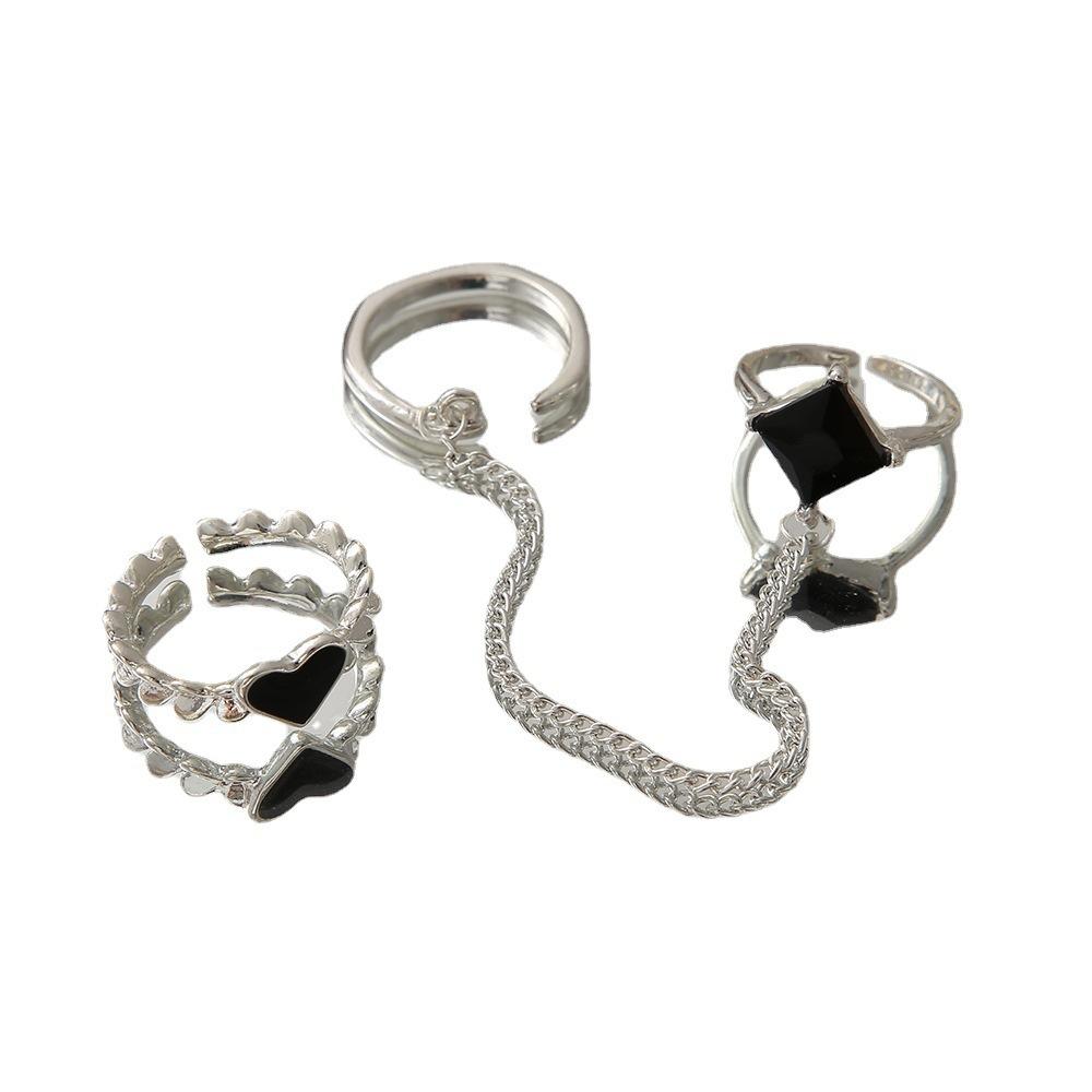 Accessori per gioielli vintage vuoti liquidi da donna con pietra preziosa irregolare estetica ragazza cava pietra rossa