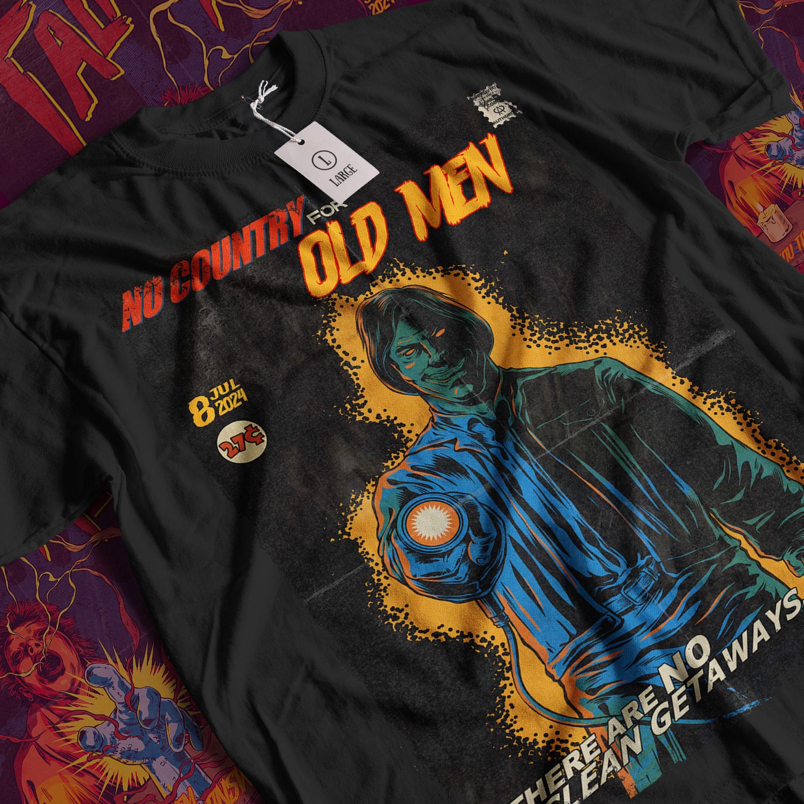 No Country for Old Men T-Shirt: Vintage Movie Graphic Tee S