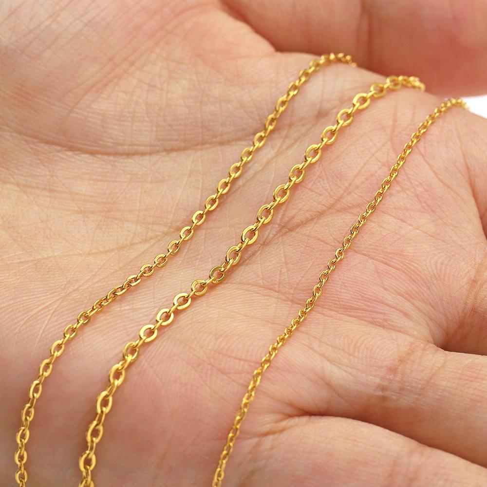10 Meter 1/1,5/2mm Gold Edelstahl Kette Halskette DIY O-Form Kreuzketten für Armbänder Schmuckherstellung Komponenten