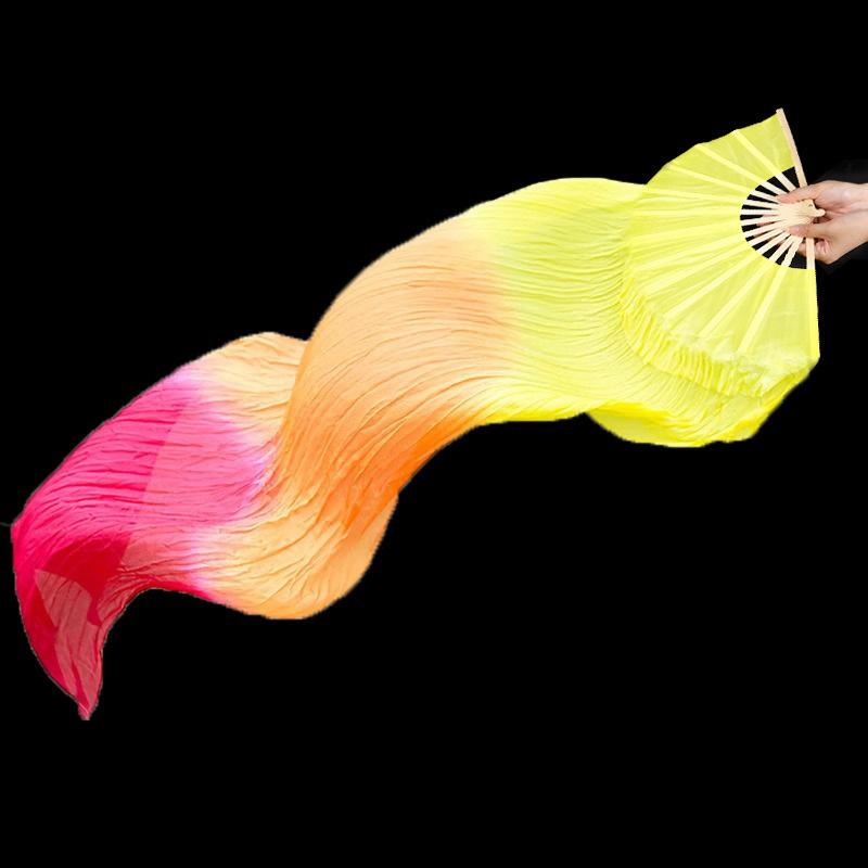 Dancing Fan Extended Floating Head Gradient Color Dance Fans Portable Belly Dance Fan Dance Performance Wedding Long Fans