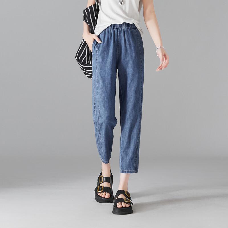 SOFSIL Women s High-Waist Linen Blend Tapered Jeans 29/XL