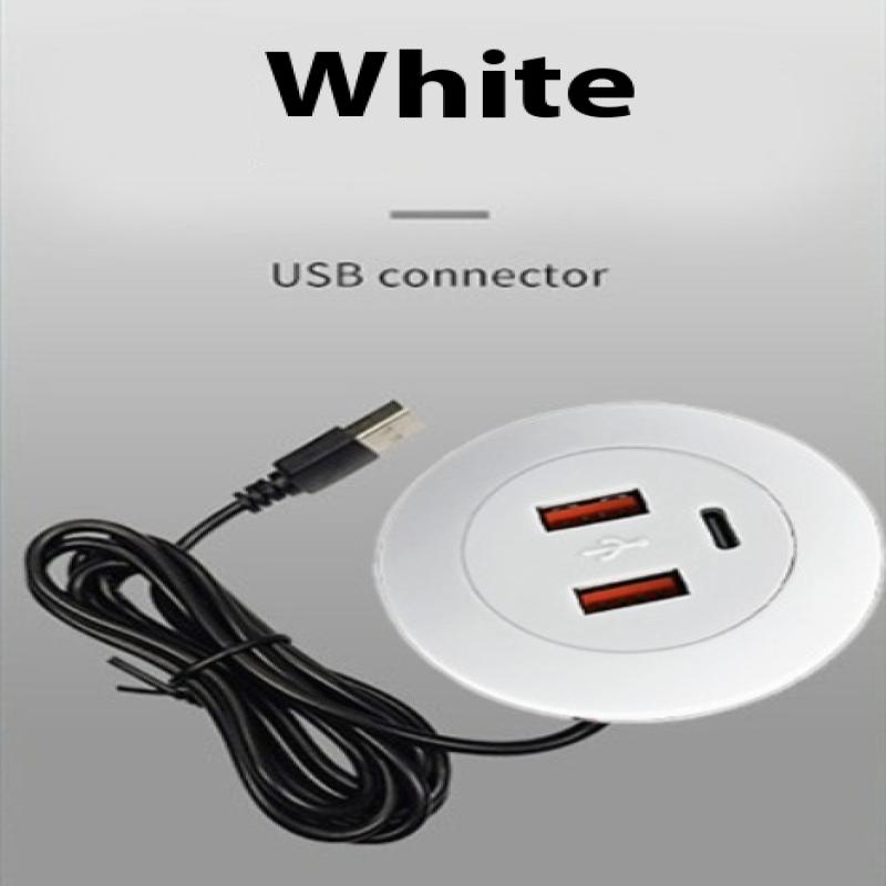 1Pc USB Charger Multi Port USB2.0 To USB TYPE-C Charge Connector Extension Cord Embedded Desktop Concealed Fast Charging Cable