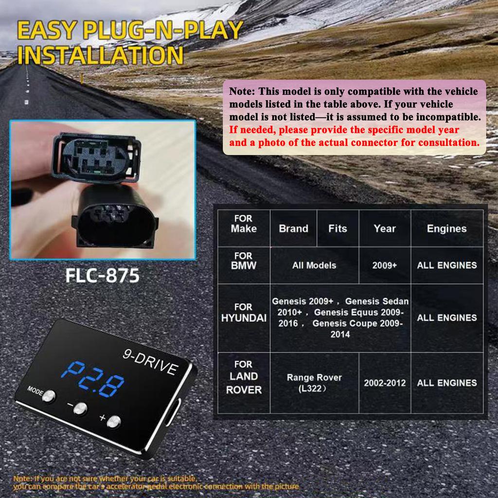 Car Electronic Throttle Controller Accelerator Tuning 9 Drives 5 Modes Racing Accelerator Potent Booster For BMW For Ford Ranger