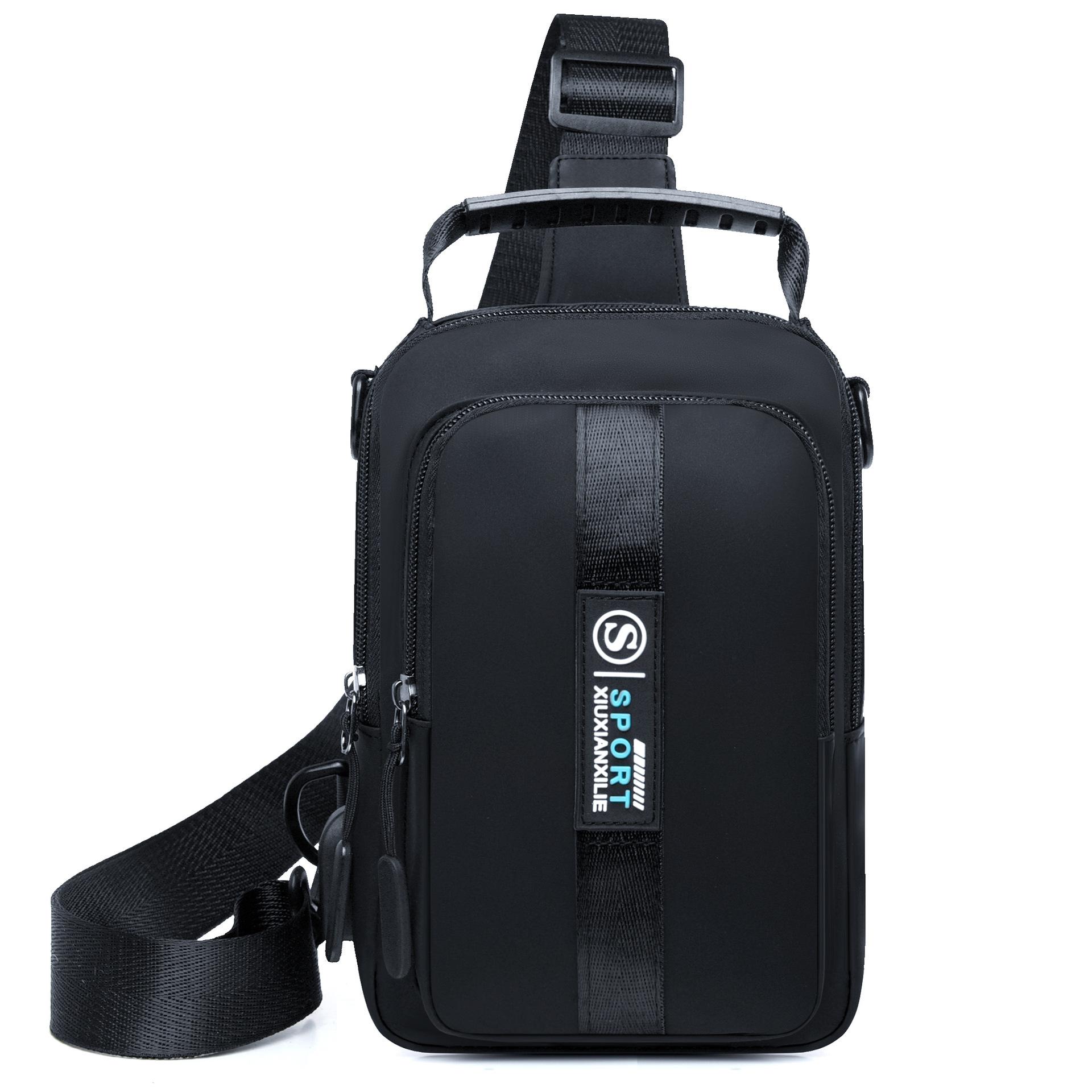 

Мужская сумка на грудь новый спортивный модный рюкзак повседневная беговая сумка кроссбоди маленькая молодежная сумка простая трендовая сумка на грудь