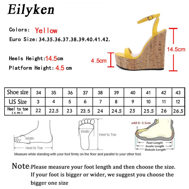 Fashion Eilyken Open Toe Ankle Strap Platform Wedges Women Sandals Super High Cover Heel Gladiator Buckle Ladies Summer Shoes