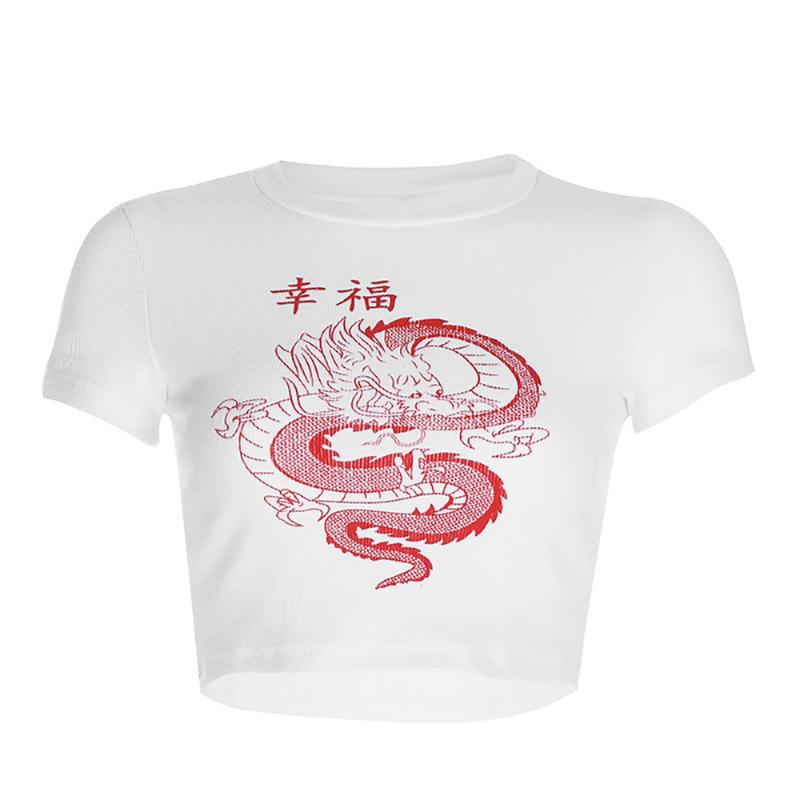 European and American Y2K Summer Contrasting Letter Printed Casual Slim Fit T-shirt