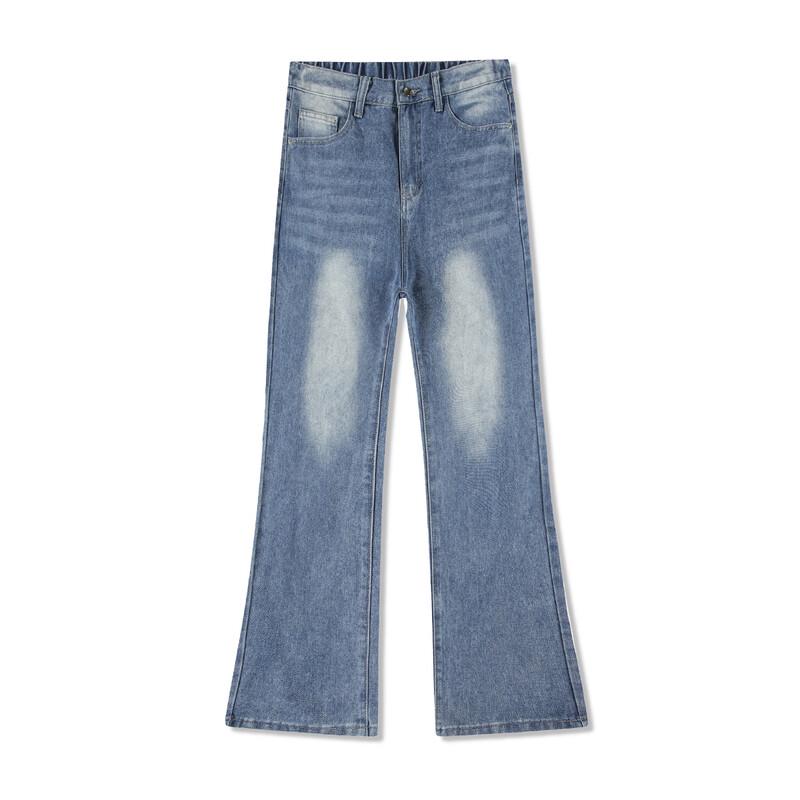 Chu Tang Herren American Retro Washed Straight Flare Stretch Jeans