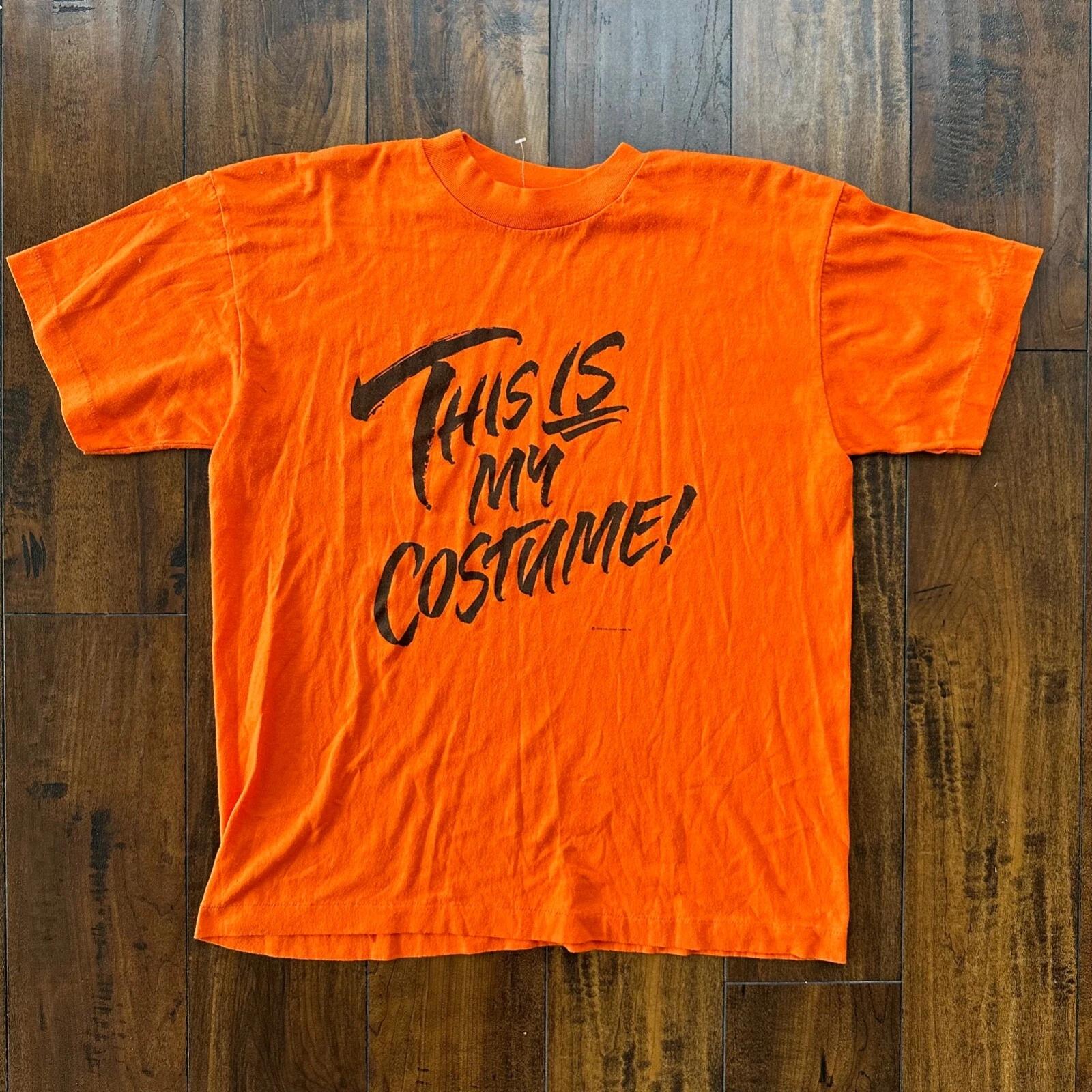 

Halloween This Is My Costume Pumpkin Orange Vintage T Shirt 80s Music Band Rap 4XL
