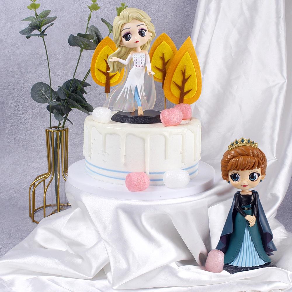 Figurină de Acțiune Elsa Anna 15cm Jucărie Model Topper Tort Decor Acasă Cadou de Ziua de Naștere