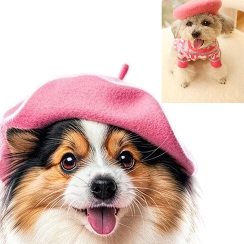 Fashion Pet Beret Hat with Unique Design Enhancing Pet Personality For Social Media Photo And Various Event Gathering