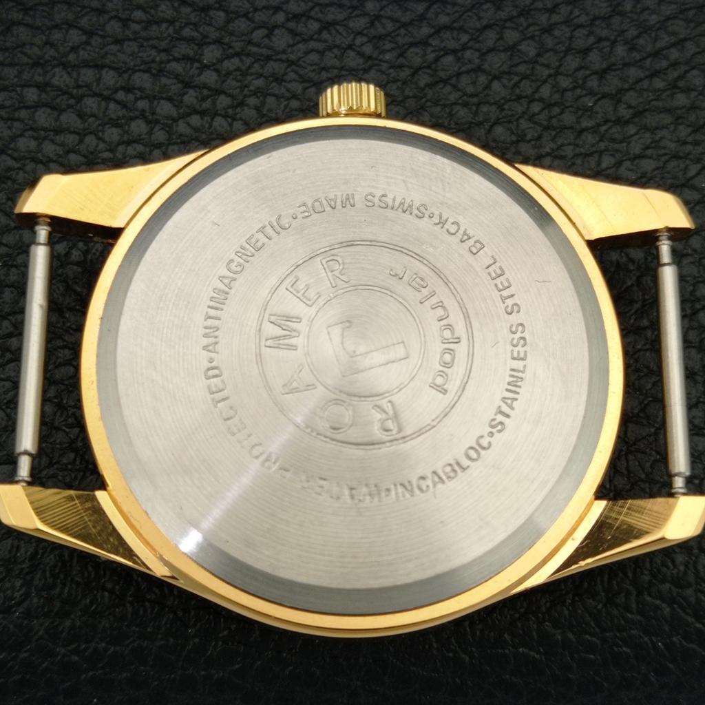 RELÓGIO MASCULINO SUÍÇO VINTAGE REFORMADO DE CORDA MANUAL COM MOSTRADOR AZUL a707407-1