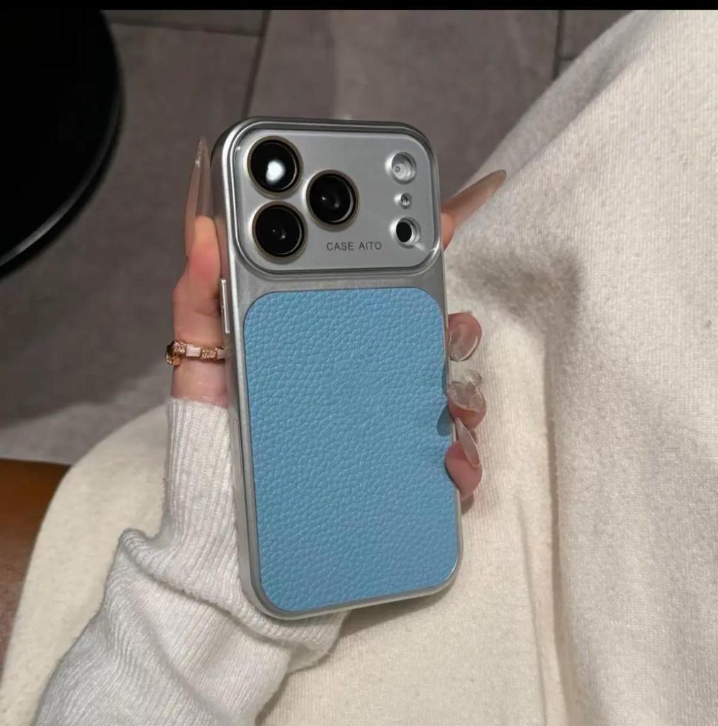 iPhone 17 Pro Max Lychee Pattern Leather Texture Case, Full Coverage for Apple 16