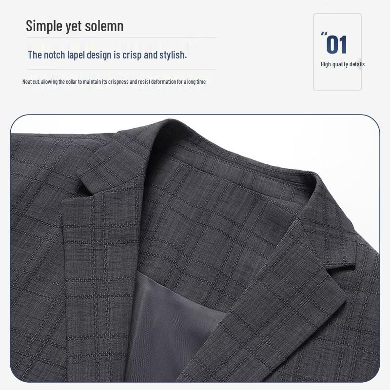 Shanshan Men's Spring Business Casual Notch Lapel Suit Jacket
