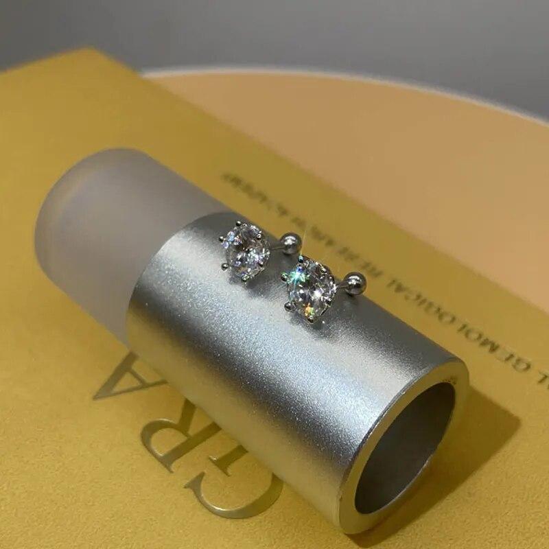 Moissanit Oorbellen voor dames en heren, 925 sterling zilver, verguld