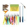 Interactive Cat Toy, Vibrant Colors Retractable Cat Wand Toy with Cat Duster and Feather Teaser Refills, Ideal for Engaging Playtime with Your Feline