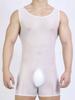 Thin Oil Shiny Sleeveless Playsuit High Elastic Shaping Tights Sheer Gay U Convex Pouch Sheath Bodysuit Tops Man Leotard