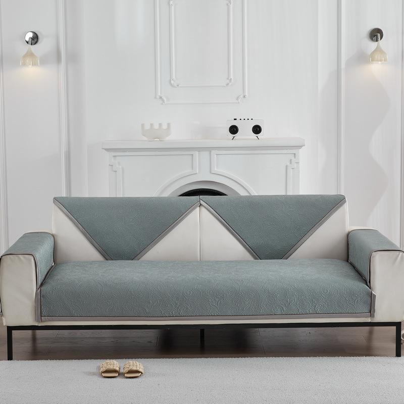 Solid Color Chenille Sofa Cushion, Universal for All Seasons, Modern Simple Non-slip Sofa Cover, Cloth Towel Cover, Seat Cushion